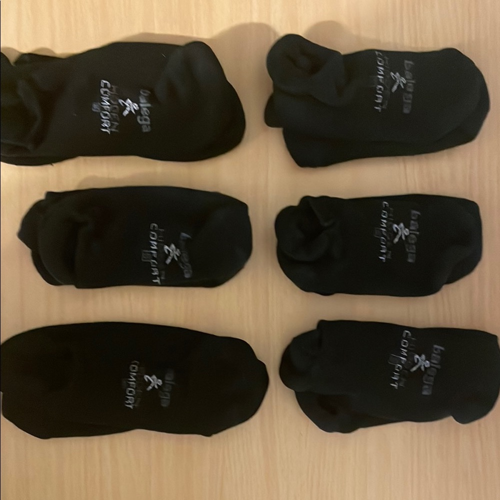 Lot of 6 Balega Black Comfort Women's Low Cut Socks